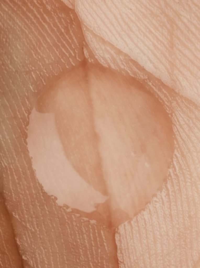 Hand holding white cream