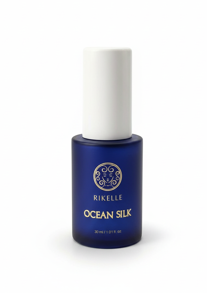 Blue cosmetic bottle product